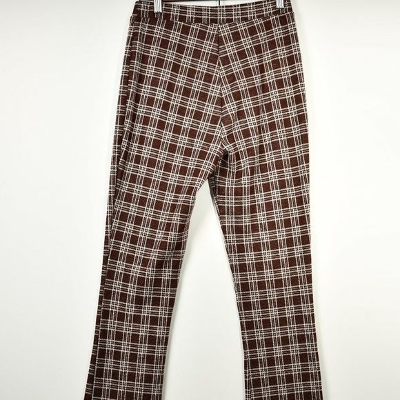 Plaid Urban Renewal Womens Slit-leg Pants with Flare Crop Y2K - Picture 6 of 6
